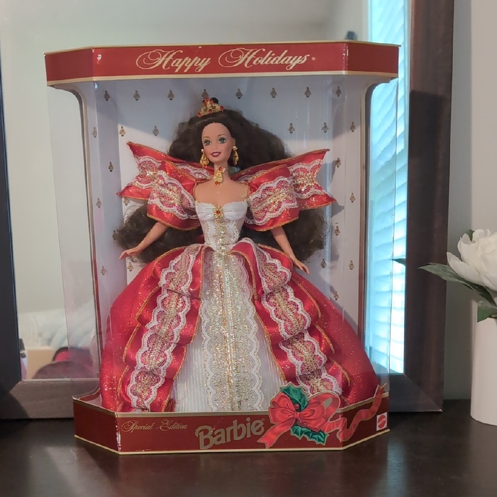 Barbie Holiday Decor Doll Red and Gold Elegance